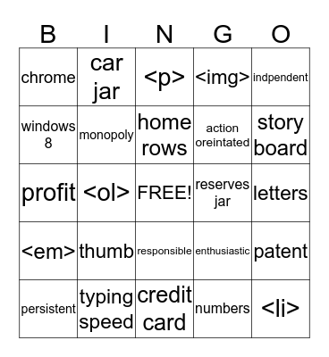 Computer Literacy Final review Bingo Card