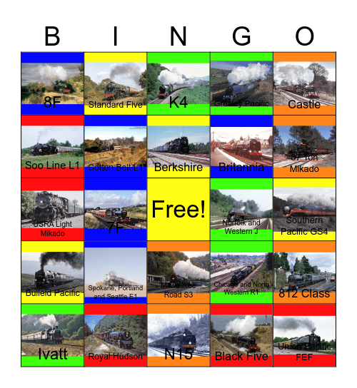 Whistling Steamies Bingo Card