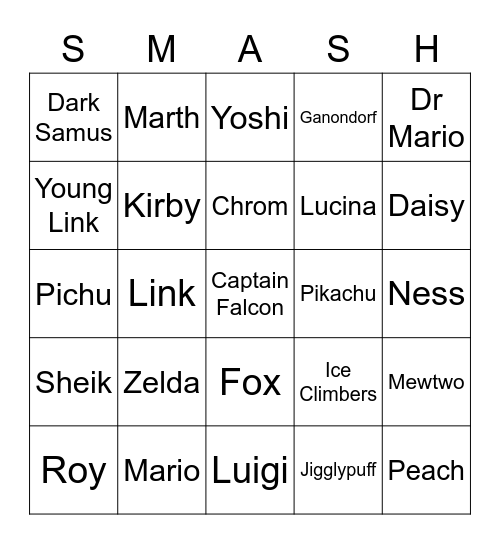 Snash Bingo Card