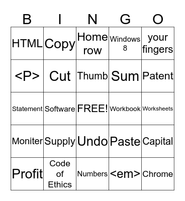 Comp lit Final Review Beau Brown Bingo Card