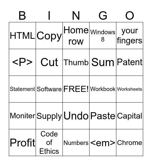 Comp lit Final Review Beau Brown Bingo Card