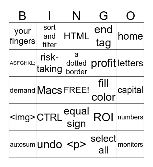 COMPUTER LITERACY FINAL REVIEW Francisco A. Bingo Card