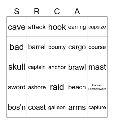 PIRATES Bingo Card