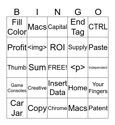 Computer Literacy Final Review(Nyaabila Apambire) Bingo Card