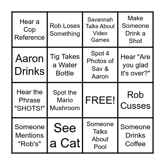 Graduation Bingo Card