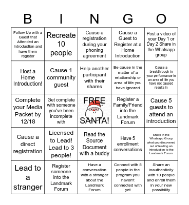 HOLIDAY BINGO!!!! Bingo Card