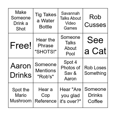 Graduation Bingo Card