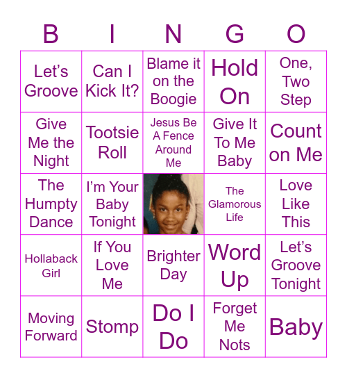 Kamilah’s Musical Bingo 🥳🎂 Bingo Card
