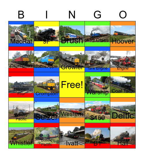 Steam and Diesel around Britain Bingo Card