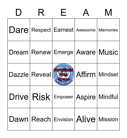 Dream It Be It Bingo Card