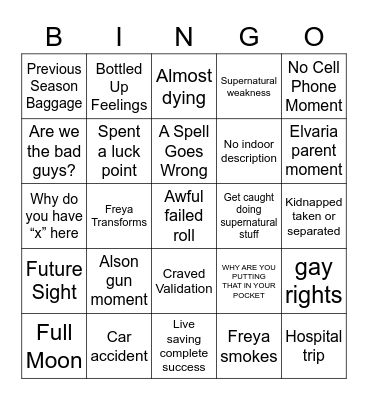 MOTW Bingo Card