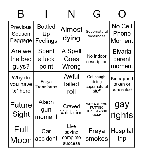 MOTW Bingo Card