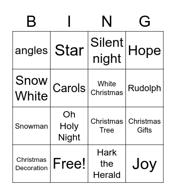Christmas Bingo Card