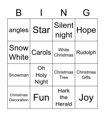 Christmas Bingo Card