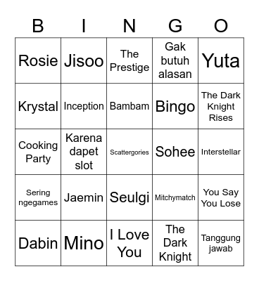 Saku-chan Bingo Card