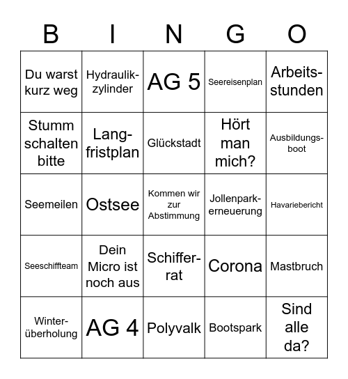 ASV JHV DIGITAL BINGO Edition Bingo Card