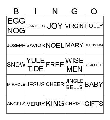 Christmas Bingo Card