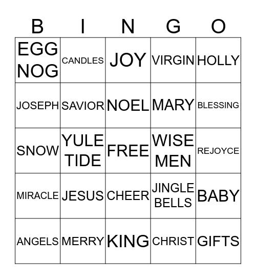 Christmas Bingo Card