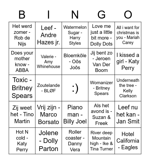 music! Bingo Card