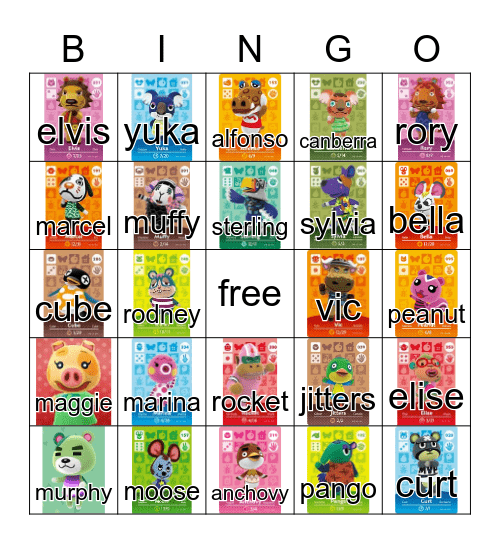 animal crossing! Bingo Card
