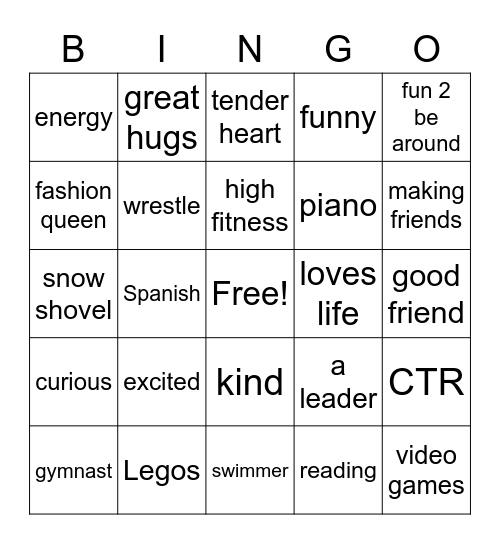 Ivy & Christian Bingo Card