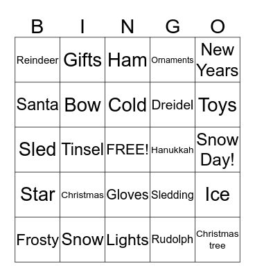 Winter Bingo Card