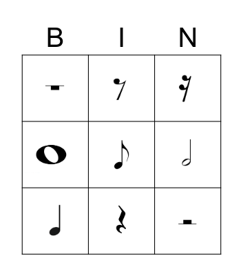 REVIEW ON MUSICAL SYMBOLS Bingo Card