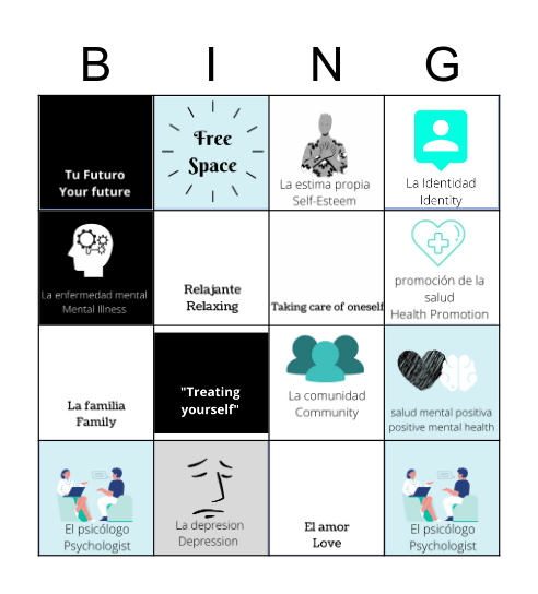 Salud Mental Loteria Bingo Card