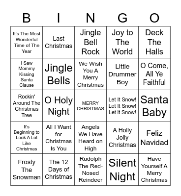 CHRISTMAS CAROL Bingo Card