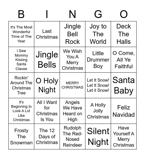 CHRISTMAS CAROL Bingo Card