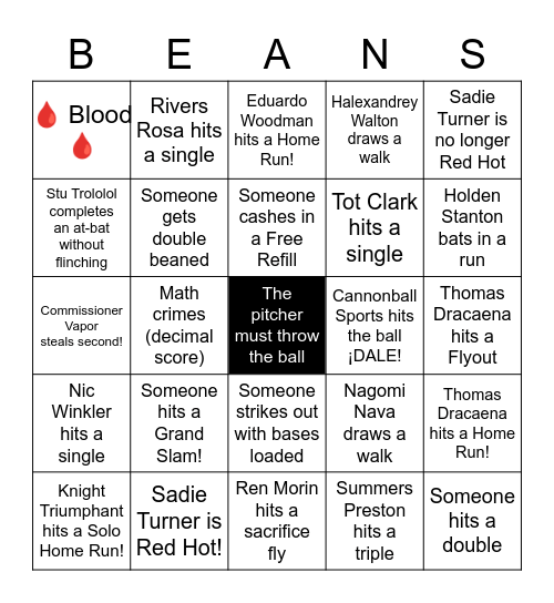 IBL Coffee Cup Finals Bingo Card