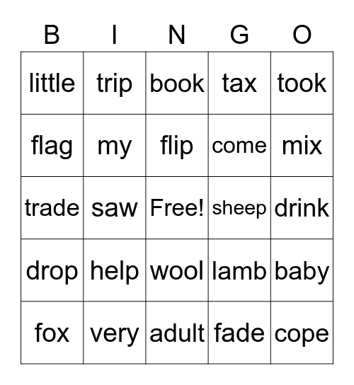 Bingo  My view Grade 1 Unit 2 Bingo Card