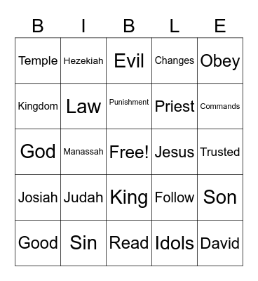 Bible Bingo Card