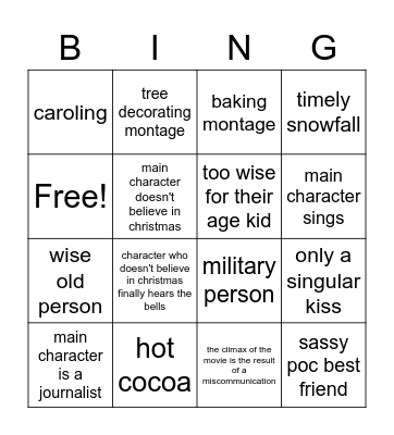 Hallmark Bingo Card