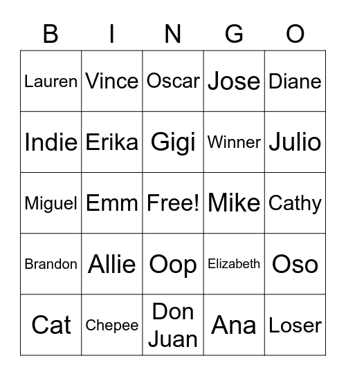 Mex Riv Bingo Card