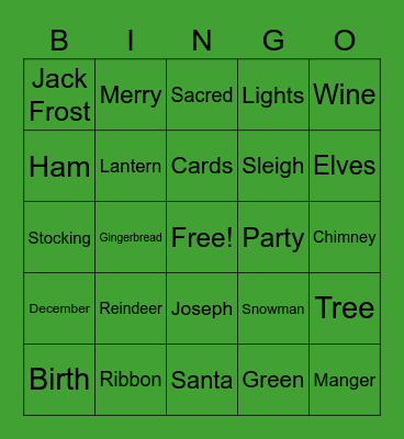 Christmas Bingo Card