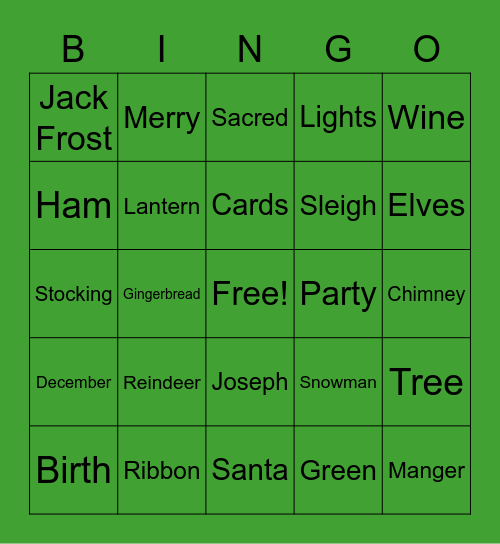 Christmas Bingo Card