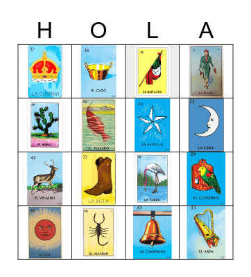 LOTERIA Game Night Bingo Card