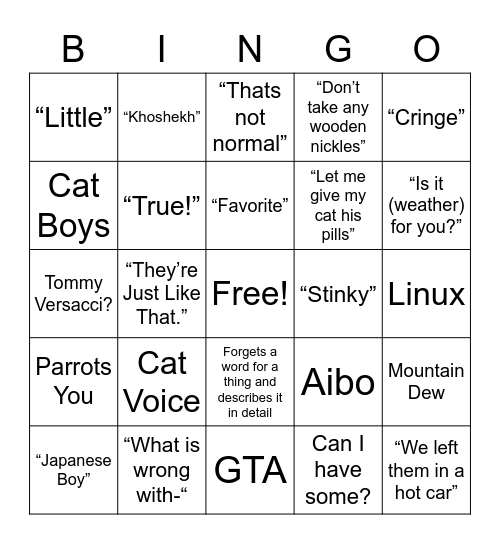 Ford Bingo Card