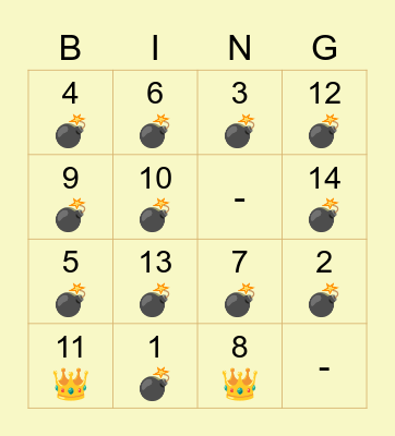 Cinderella Day Bingo Card