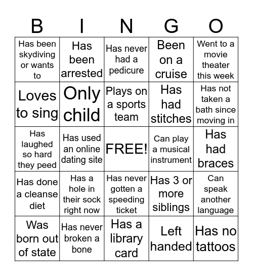 Get to Know You...Lindrick Style Bingo Card