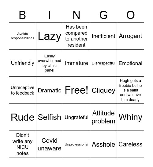What kinda res are you? Bingo Card