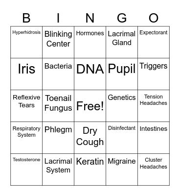 Curious Human Traits Bingo Card