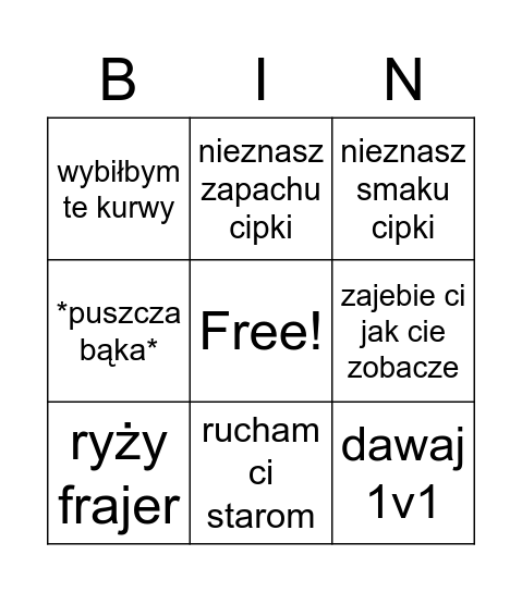 brat pyrtka.exe Bingo Card