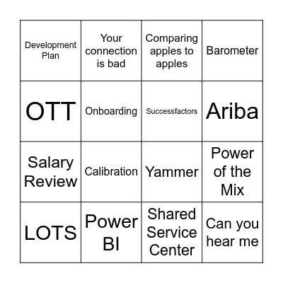 Global HR Christmas Bingo Card