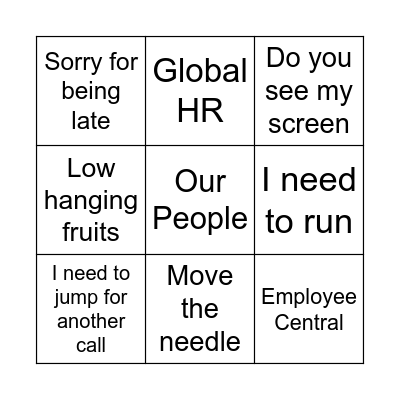 Global HR Christmas Bingo Card