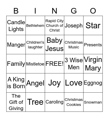 Christmas BINGO Card