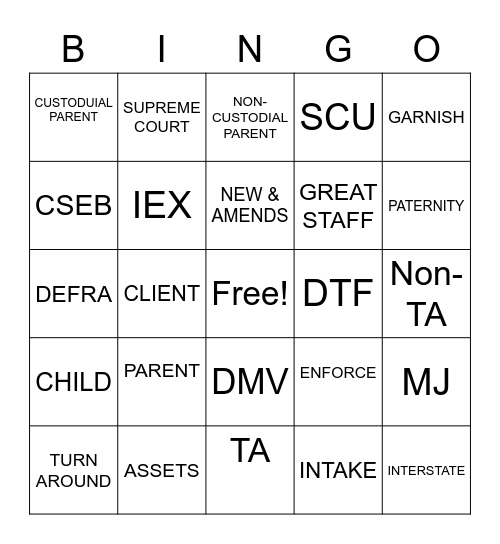 CSEB Bingo Card