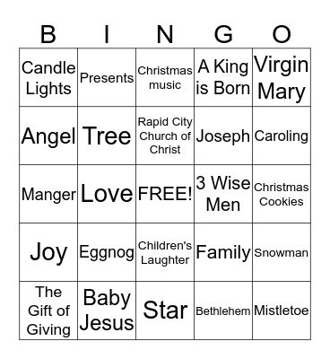 Christmas BINGO Card