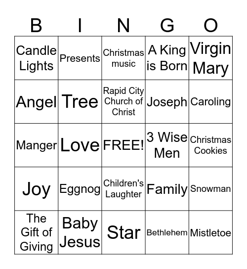 Christmas BINGO Card